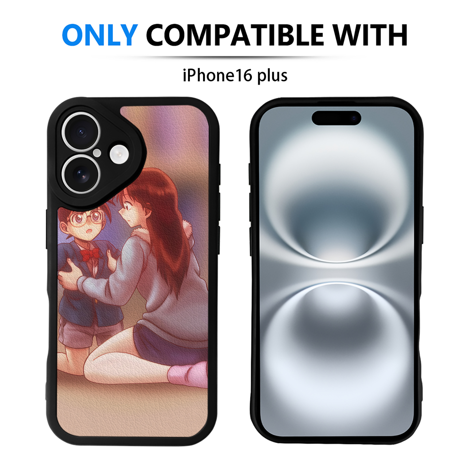 （画像用） 名探偵コナン Detective Conan 【iPhone 16シリーズ対応】シリコンスマホケース（レザー調） 材質：シリコン